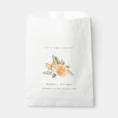 Minimal Orange Botanical Boho Liebe Dank Hochzeit Geschenktütchen (Vorderseite)
