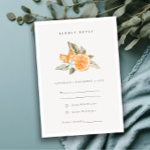 Minimal Orange Botanical Boho Wedding RSVP
