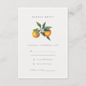Minimal Orange Botanical Boho Wedding RSVP Begleitkarte (Vorderseite)