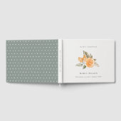 Minimal Orange Botanische Leafy Boho Babydusche Gästebuch (Voll)
