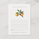 Minimal Orange Fauna Beratung für Mama Baby Dusche Begleitkarte (Vorderseite)