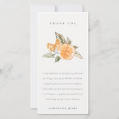 Minimal Orange Lemon Botanical Boho Brautparty Dankeskarte (Vorderseite)