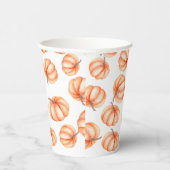 Minimal Orange Pumpkin Wasserfarbe Halloween Fall Pappbecher (Rechts)