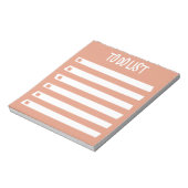 Minimal Orange Rosa Weiß einfach Mädchen zu tun Li Notizblock (Rotiert)