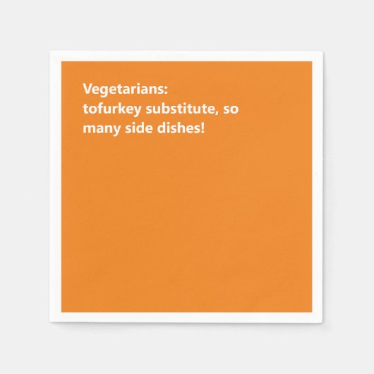 Minimal Orange Vegetarian Erntedank Haiku Serviette (Vorderseite)
