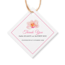 Minimal orchid rosa weiße Hochzeit danke