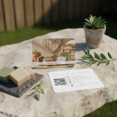 Minimal Organic Handmade Soap Brand QR Code Photo Visitenkarte