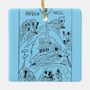 Minimal-Orthodoxe Krippe Keramikornament