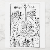 Minimal-Orthodoxe Krippe Weinetikett (Einzelnes Label)