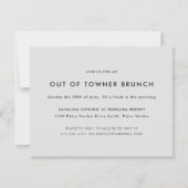 Minimal Out of Towner Brunch Einladung (Vorderseite)