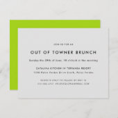 Minimal Out of Towner Brunch Einladung (Vorne/Hinten)