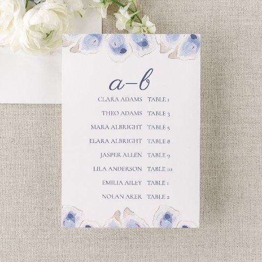 Minimal Oyster Wedding Seating Chart Card Tischnummer