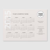 Minimal Pale Blush Creme Business Calendar 2025 Magnetkarte (Vorderseite)