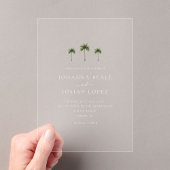 Minimal Palm Tree Elegante Hochzeit Acryleinladungen