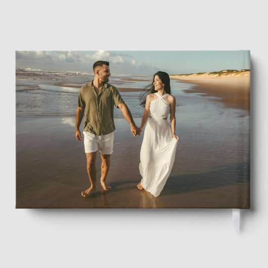 Minimal Palm Tree Foto Hochzeit Gästebuch (Rückseite)