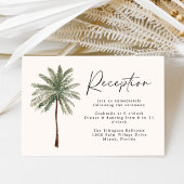 Minimal Palm Tree Hochzeit Empfang Begleitkarte