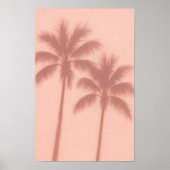 Minimal Palm Tree Shadows – Soft Coral Aesthetic Poster (Vorne)