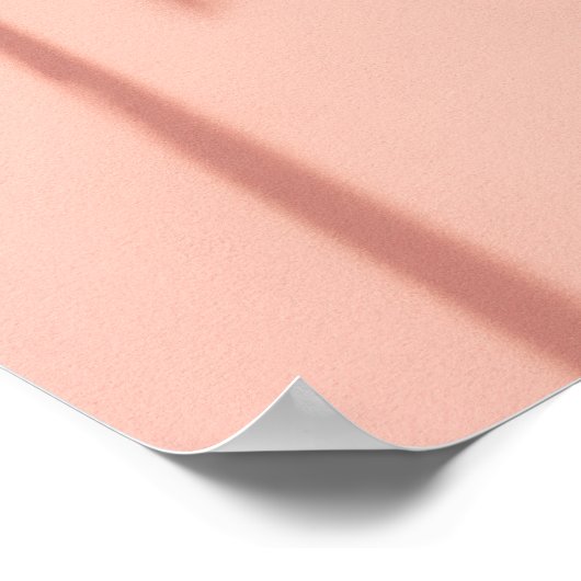 Minimal Palm Tree Shadows – Soft Coral Aesthetic Poster (Ecke)