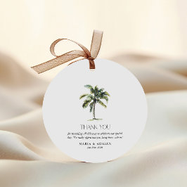 Minimal Palm Tree Tropical Beach Hochzeit Geschenkanhänger