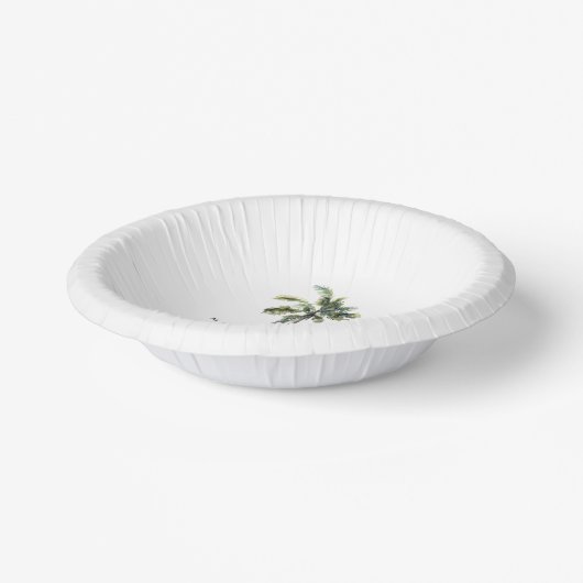 Minimal Palm Tree Tropical Beach Hochzeit Pappteller (Gewinkelt)