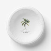 Minimal Palm Tree Tropical Beach Hochzeit Pappteller (Vorderseite)