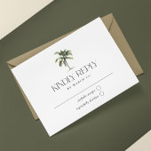 Minimal Palm Tree Tropical Beach Hochzeit RSVP Karte