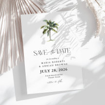 Minimal Palm Tree Tropical Beach Hochzeit
