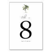 Minimal Palm Tree Tropical Beach Hochzeit Tischnummer (Vorderseite)