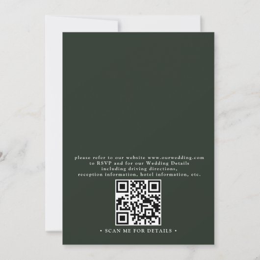 Minimal Palm Tree Tropical Beach QR Code Wedding Einladung (Rückseite)