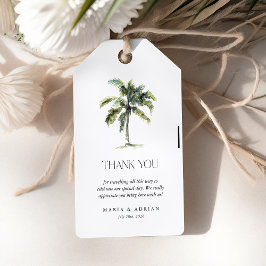 Minimal Palm Tree Tropical Beach Wedding Gunst Geschenkanhänger