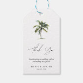 Minimal Palm Tree Tropical Beach Wedding Gunst Geschenkanhänger (Vorderseite)