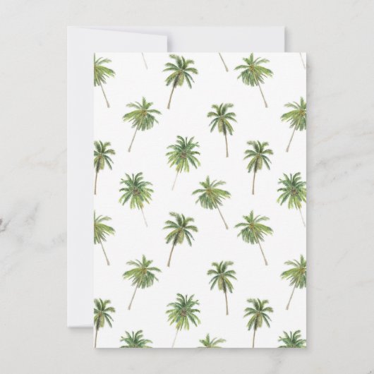 Minimal Palm Tree Tropical Boho Brautparty Einladung (Rückseite)