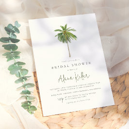 Minimal Palm Tree Tropical Boho Brautparty Einladung