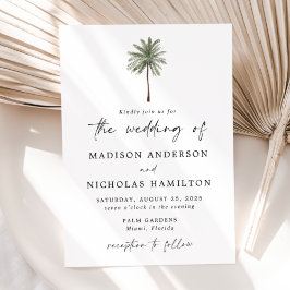 Minimal Palm Tree Wedding Einladung