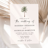 Minimal Palm Tree Wedding Einladung