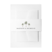 Minimal Palm Tree Wedding Einladungsbanderole (Vorderseite Beispiel)