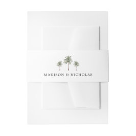 Minimal Palm Tree Wedding Einladungsbanderole