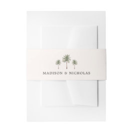 Minimal Palm Tree Wedding Einladungsbanderole