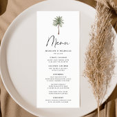 Minimal Palm Tree Wedding Menükarte