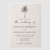 Minimal Palm Tree Wedding Pergament Einladungen (Vorderseite)