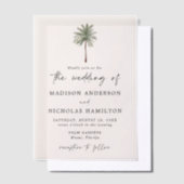 Minimal Palm Tree Wedding Pergament Einladungen (Versetzt)
