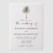 Minimal Palm Tree Wedding Pergament Einladungen (Vorderseite)
