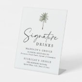 Minimal Palm Tree Wedding Signature Drinks Sockelschild (Vorderseite)