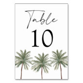 Minimal Palm Tree Wedding Tischnummer (Rückseite)
