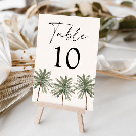 Minimal Palm Tree Wedding Tischnummer