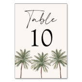 Minimal Palm Tree Wedding Tischnummer (Rückseite)