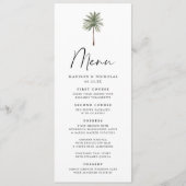 Minimal Palm Wedding Menu Save The Date (Vorderseite)
