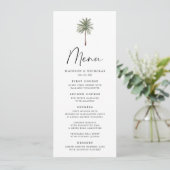 Minimal Palm Wedding Menu Save The Date (Stehend Vorderseite)