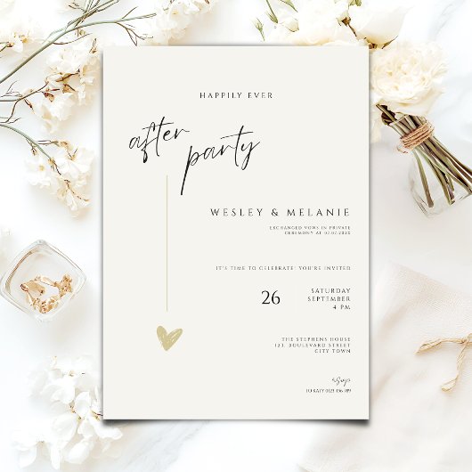 Minimal Party Invitation Happily Ever After Party Einladung