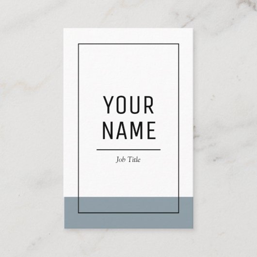 Minimal Pastel Blue Border modern und einfach Visitenkarte (Vorderseite)